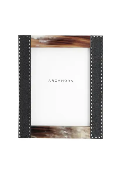 Cadre Photo Dorotea en Corne & Cuir Noir 24x30cm