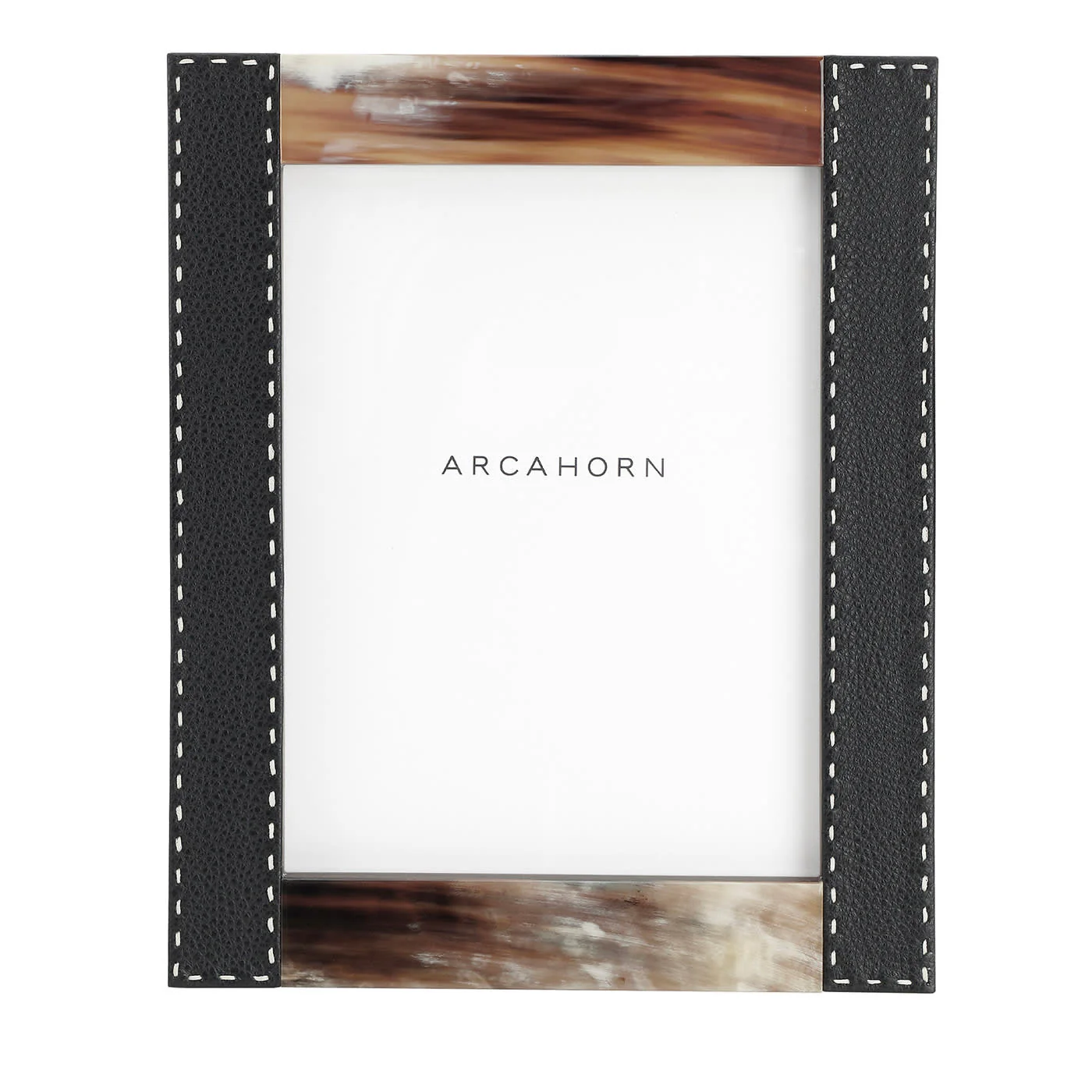 Cadre Photo Dorotea en Corne & Cuir Noir 24x30cm-1