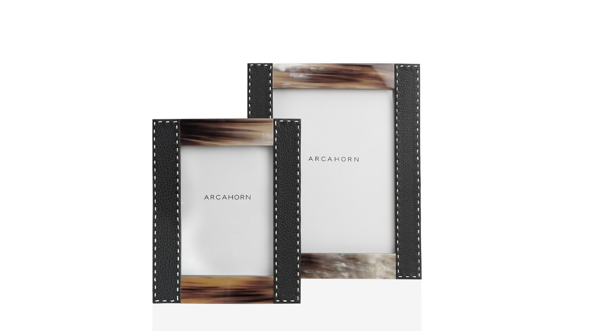 Cadre Photo Dorotea en Corne & Cuir Noir 19x24cm-4