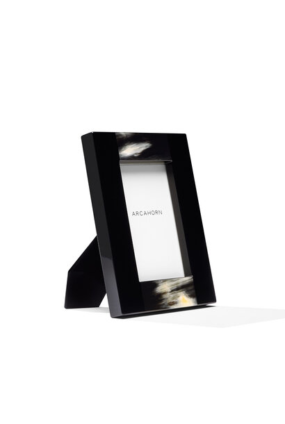 Medea Photo Frame Black Lacquered Wood & Dark Horn 16x21cm