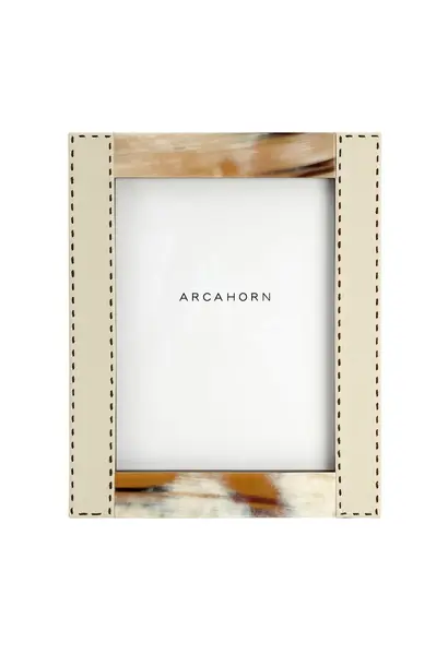 Dorotea Photo Frame in Horn & Ivory Leather 24x30cm