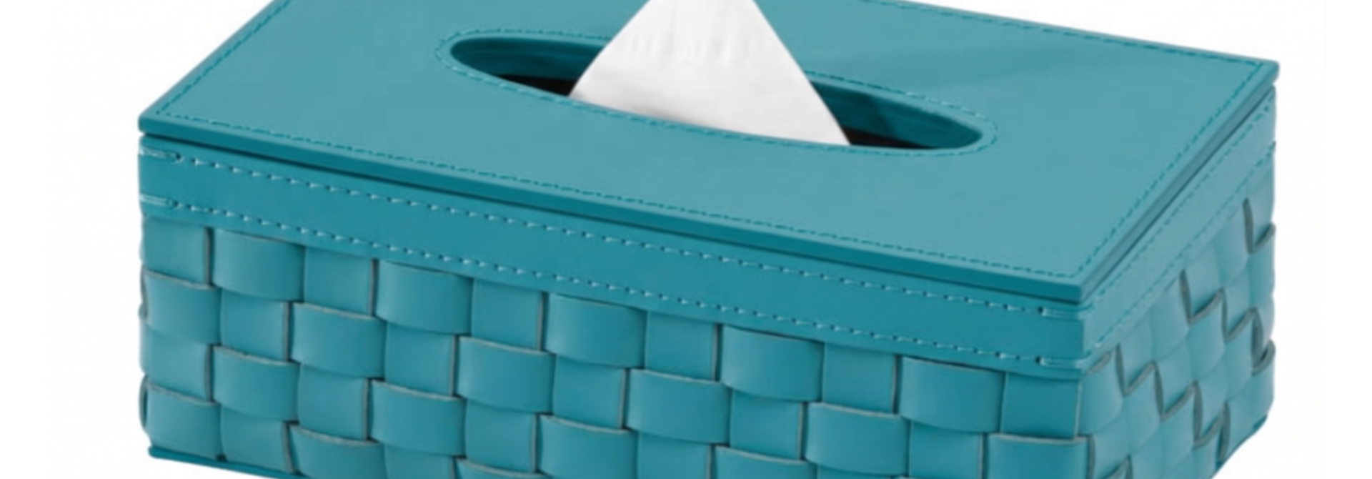 Boîte à Mouchoirs Rectangulaire Barcellona Cuir Outdoor Turquoise