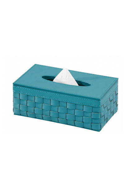 Boîte à Mouchoirs Rectangulaire Barcellona Cuir Outdoor Turquoise