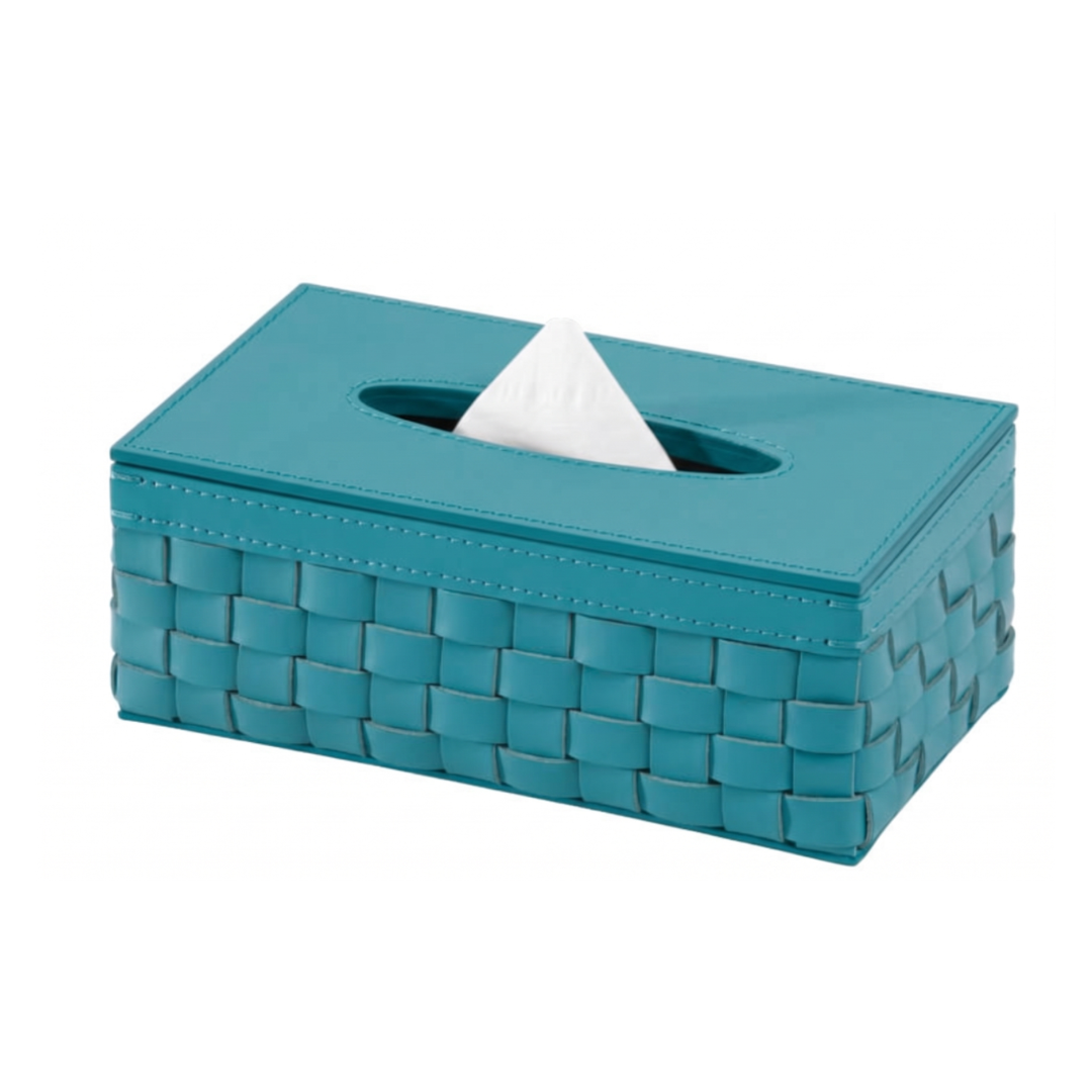 Boîte à Mouchoirs Rectangulaire Barcellona Cuir Outdoor Turquoise-1
