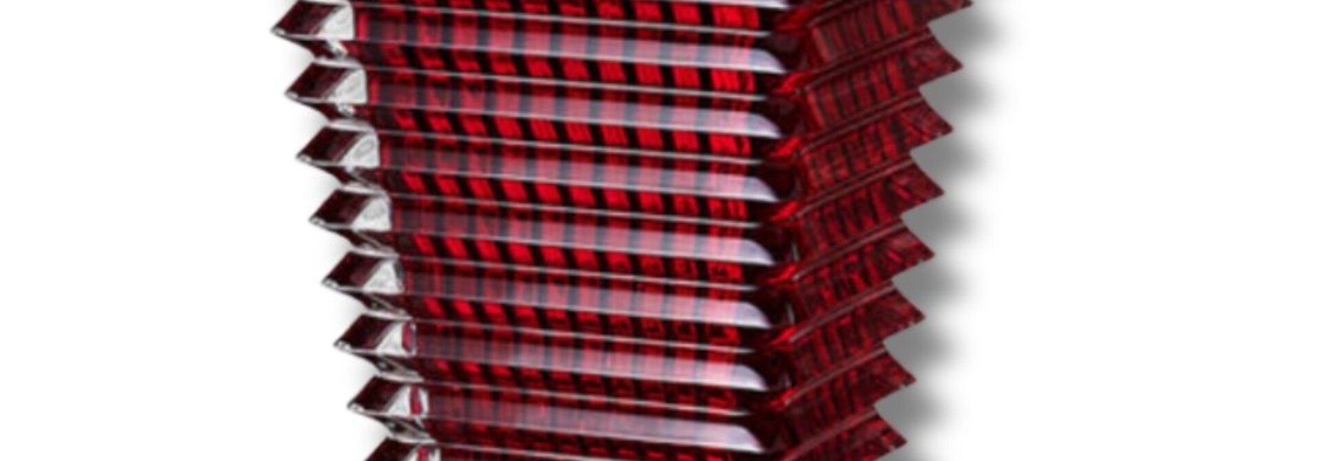 Eye Vase Rectangular Red S