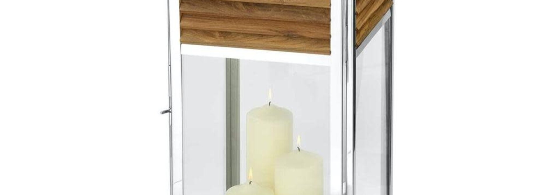 Lanterne Genua Teck Naturel & Acier Inoxydable H 60 cm