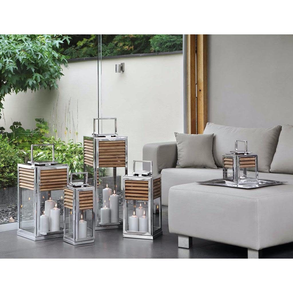 Lanterne Genua Teck Naturel & Acier Inoxydable H 60 cm-2