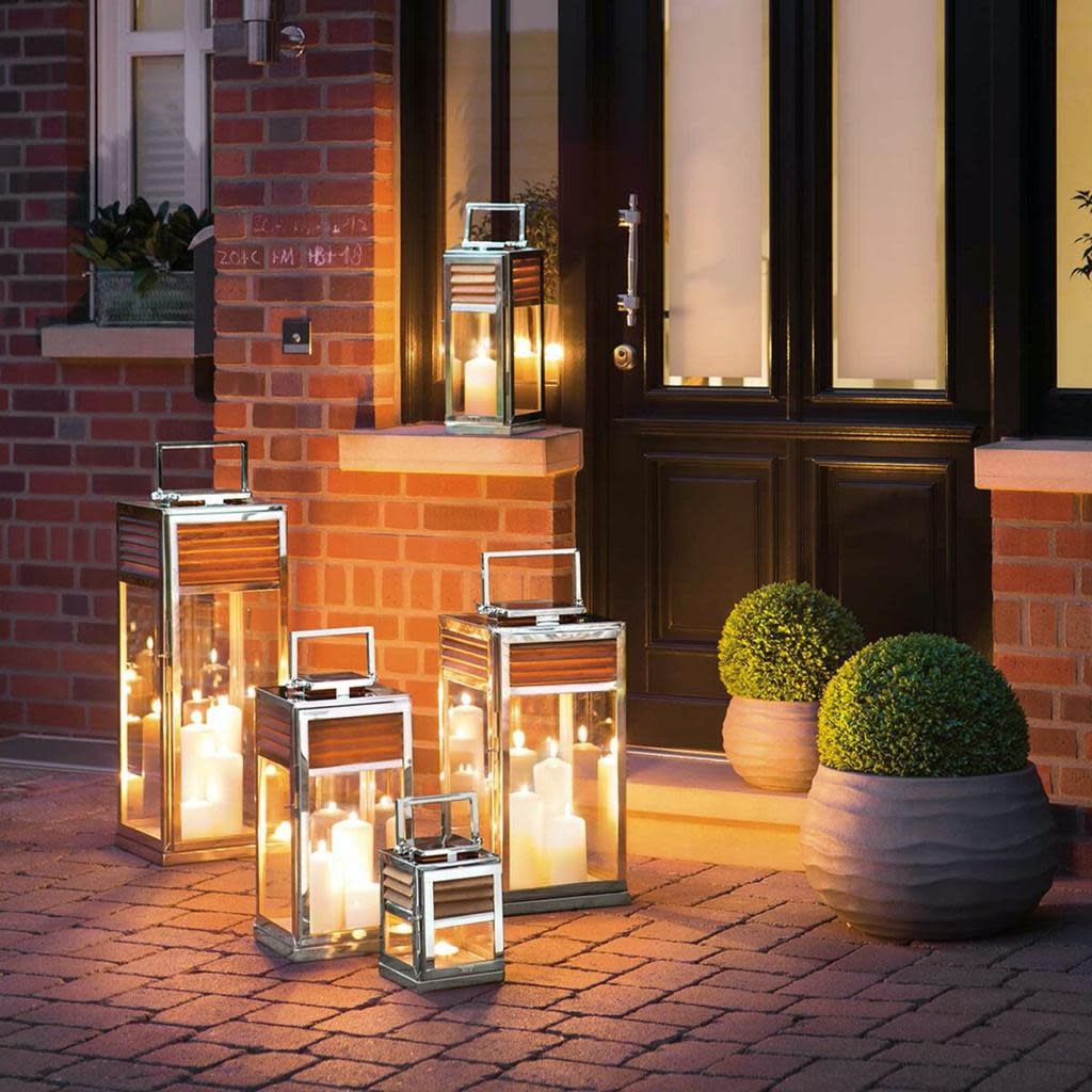 Lanterne Genua Teck Naturel & Acier Inoxydable H 60 cm-3