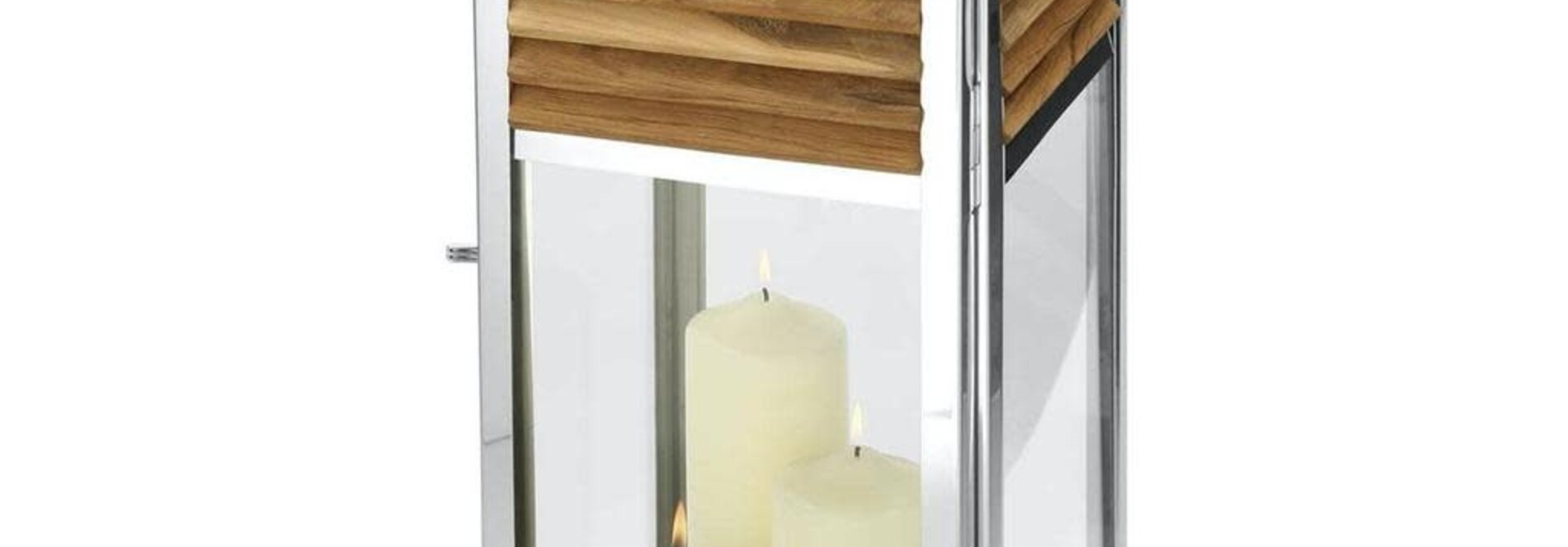 Lanterne Genua Teck Naturel & Acier Inoxydable H 51 cm