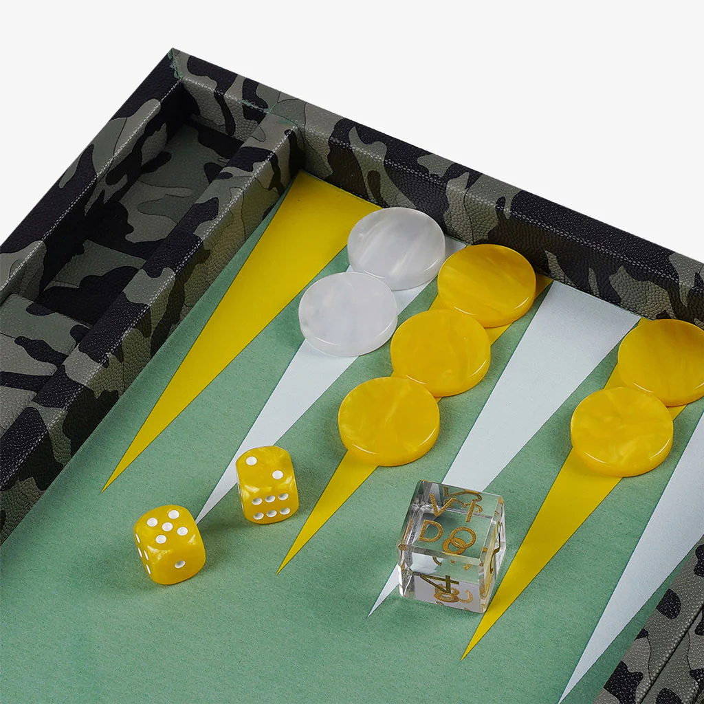 Backgammon Camouflage en Cuir Vegan Medium-4