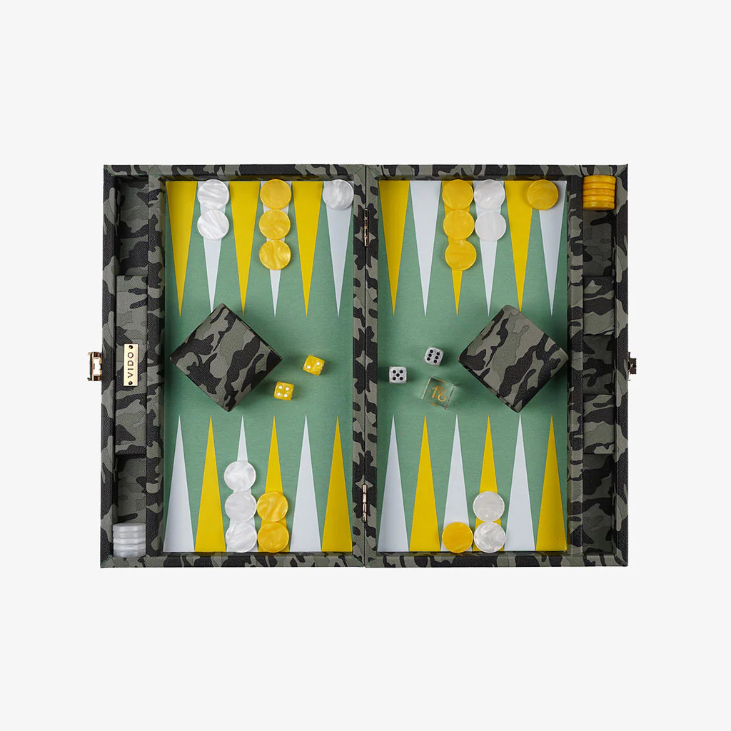 Backgammon Camouflage en Cuir Vegan Medium-5