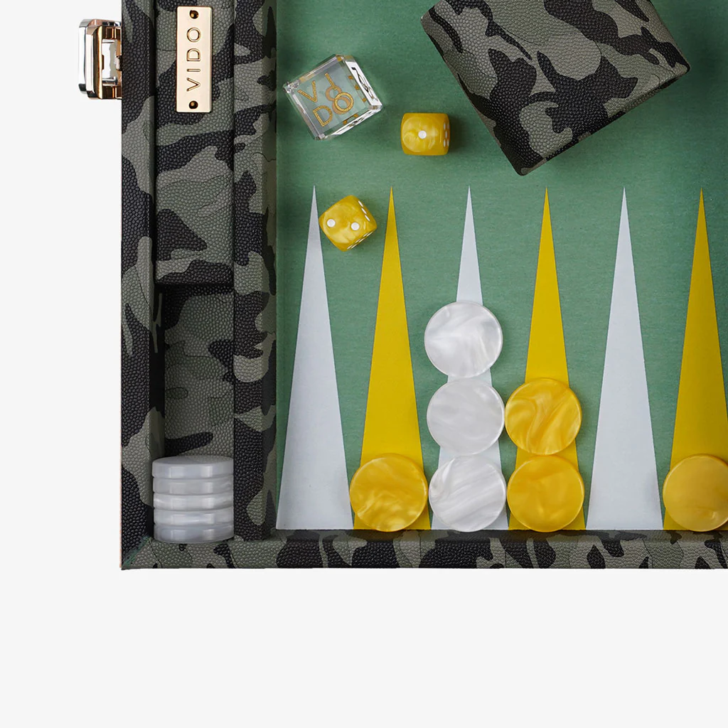 Backgammon Camouflage en Cuir Vegan Medium-6