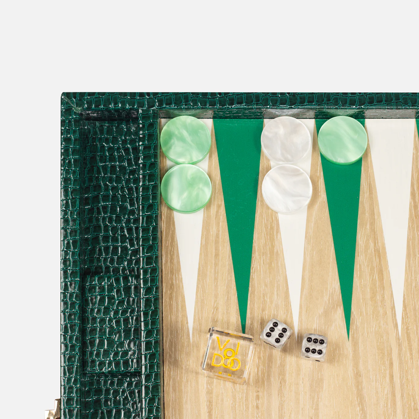 Backgammon Medium Vert Britannique Effet Alligator-4