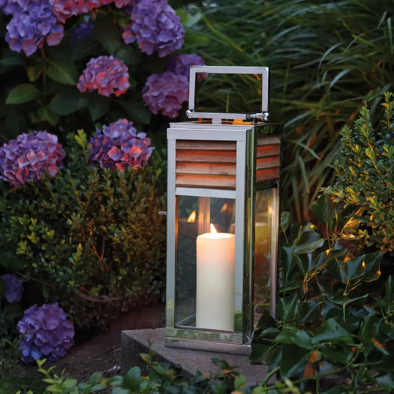 Lanterne Genua Teck & Acier Inoxydable H 45 cm-2