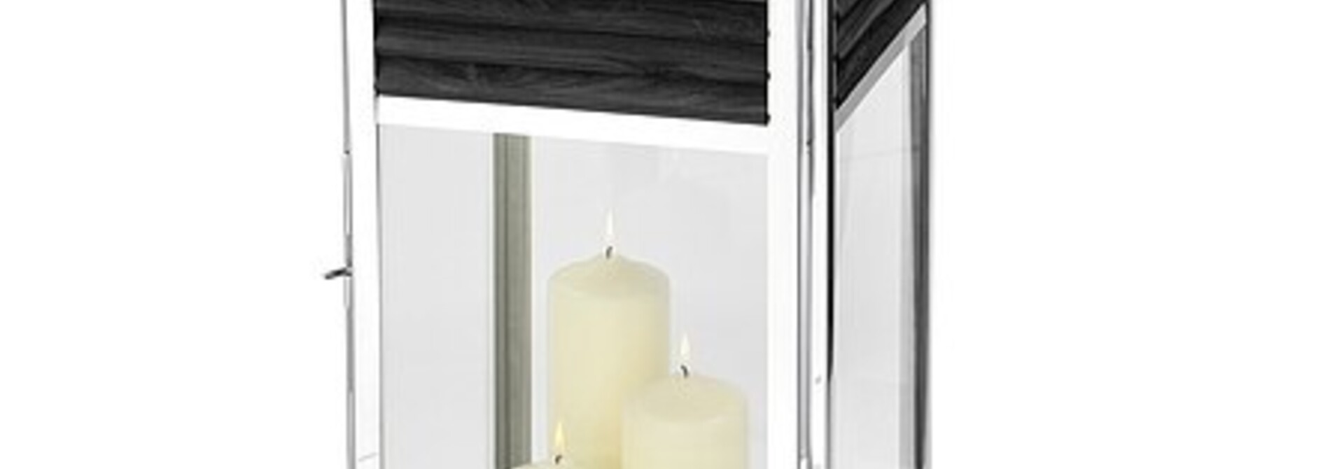 Lanterne Genua Teck Noir & Acier Inoxydable H 60 cm