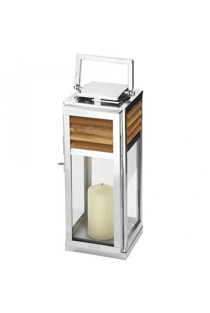 Lanterne Genua Teck & Acier Inoxydable H 45 cm