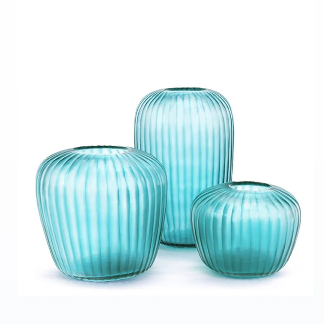 Vase Melrose Petrol Bleu H 31 L-2