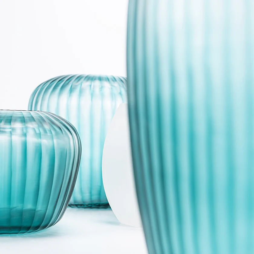 Vase Melrose Petrol Bleu H 31 L-3