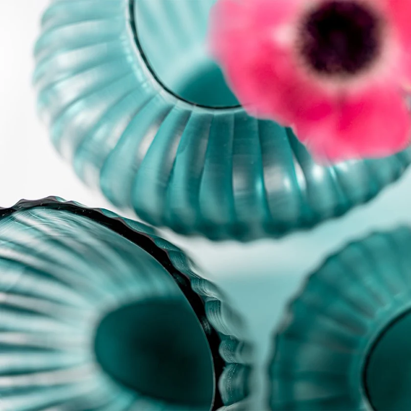 Vase Melrose Petrol Bleu H 31 L-4