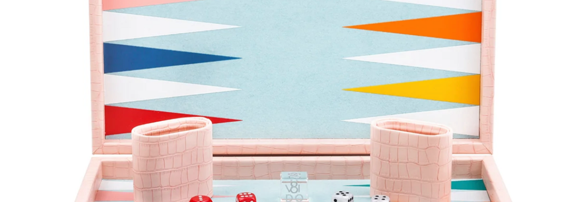 Backgammon Crocodile Pink Medium