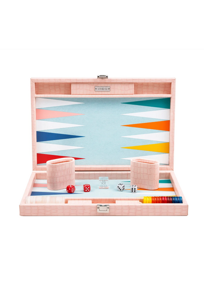 Backgammon Crocodile Pink Medium