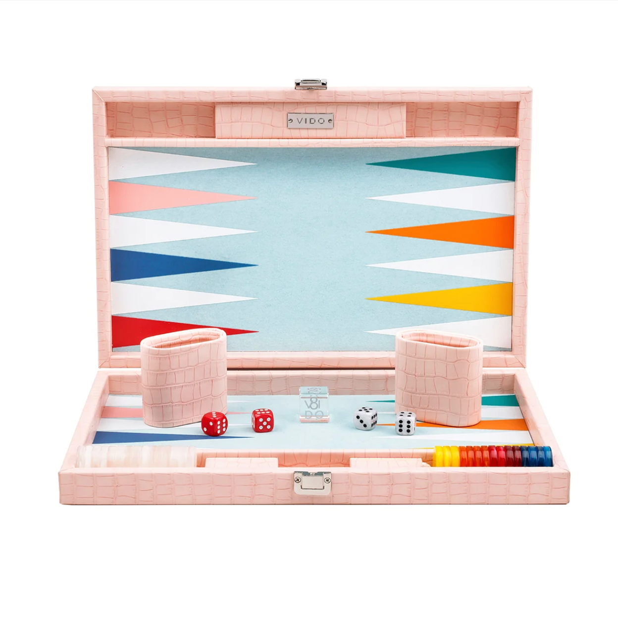 Backgammon Crocodile Pink Medium-1