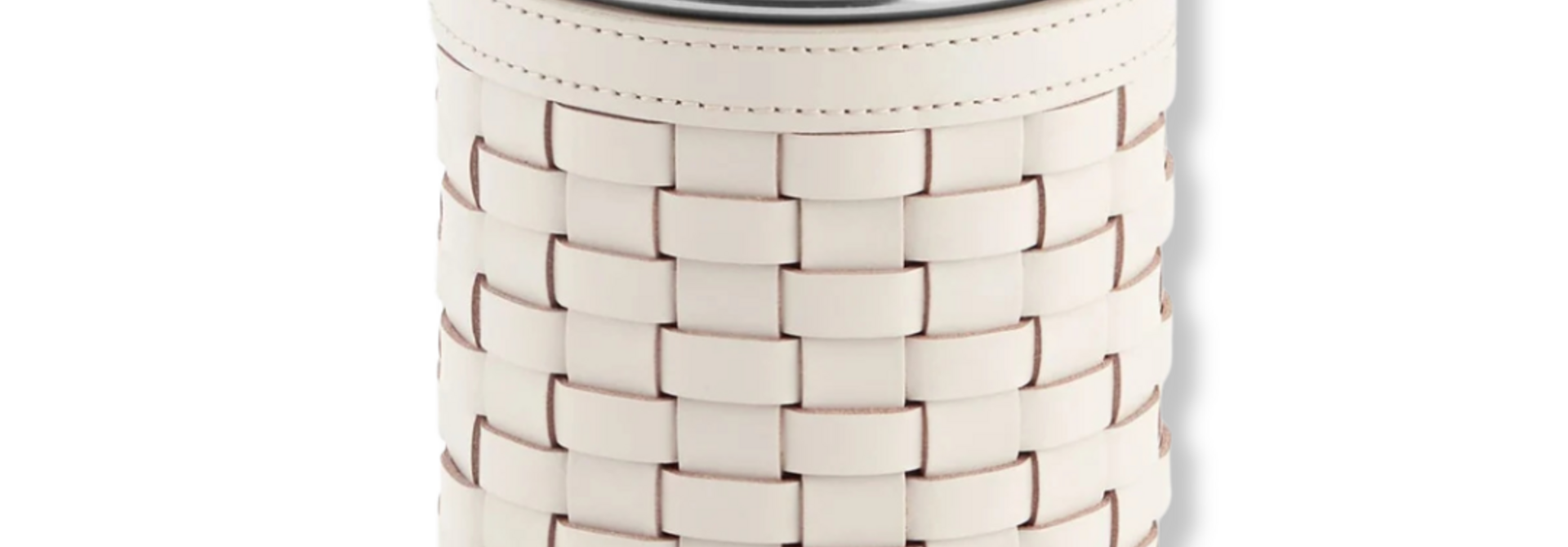 Refroidisseur de Bouteille Barcelona en Cuir Tressé White Outdoor