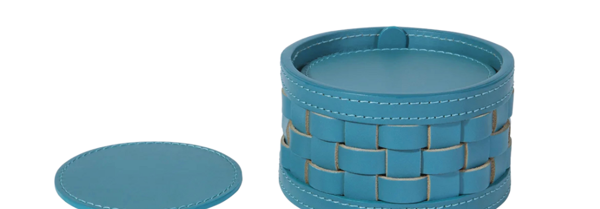 Set de 10 Sous-Verres Barcellona Cuir Outdoor Turquoise