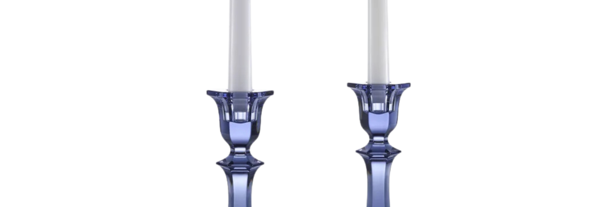 Harcourt Candle Holders Night Blue Crystal Set of 2