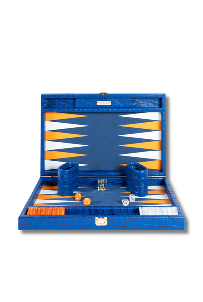 Backgammon Alligator Navy Blue Medium