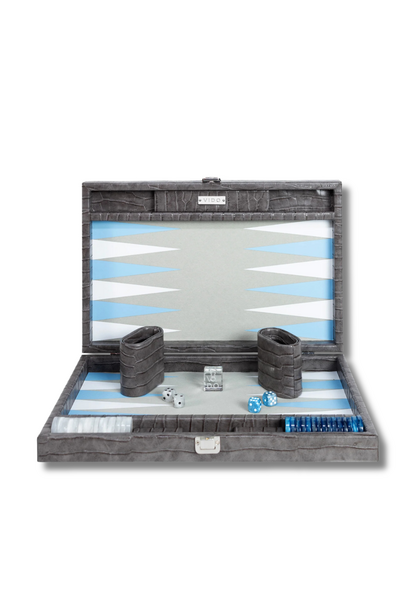 Backgammon Anthracite Grey Alligator Medium