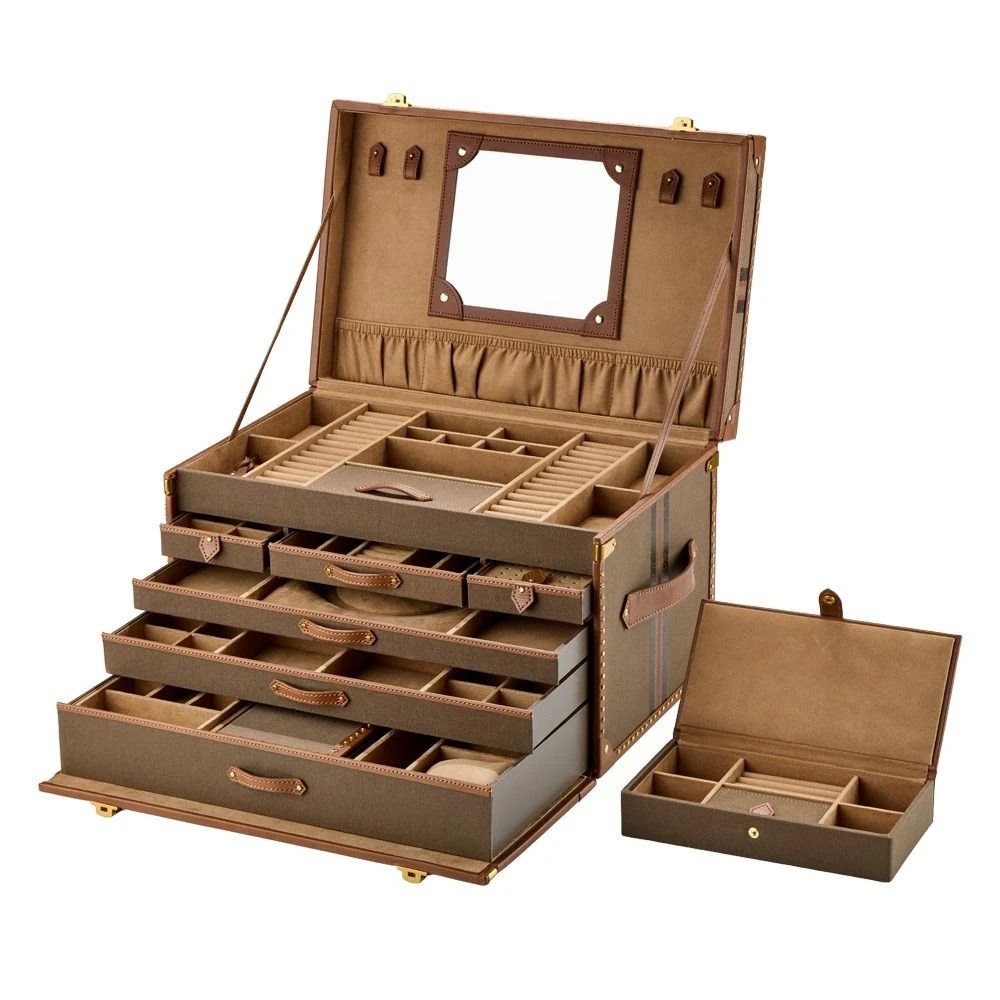 Ida Extra Large Jewelry Trunk in Khaki-3