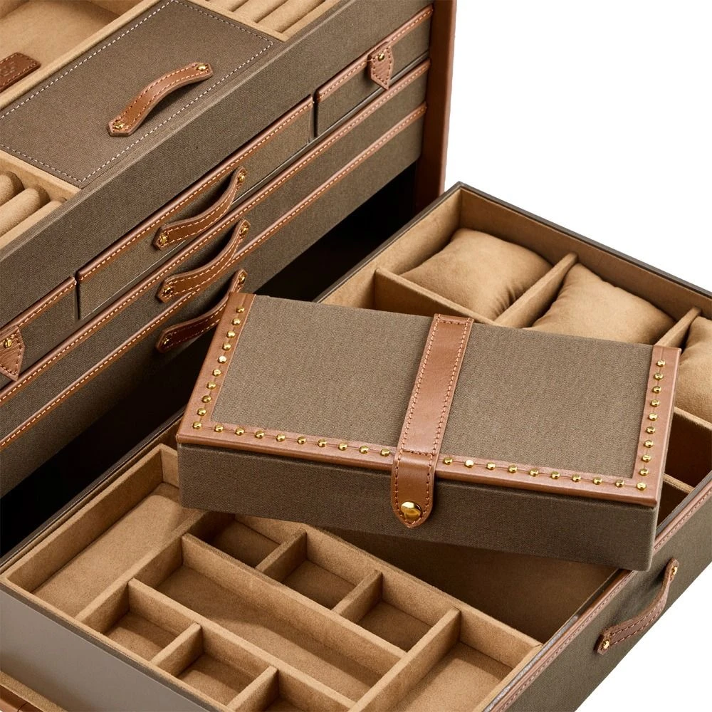 Ida Extra Large Jewelry Trunk in Khaki-4