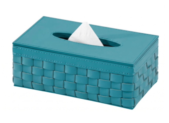 Boîte à Mouchoirs Rectangulaire Barcellona Cuir Outdoor Turquoise-2