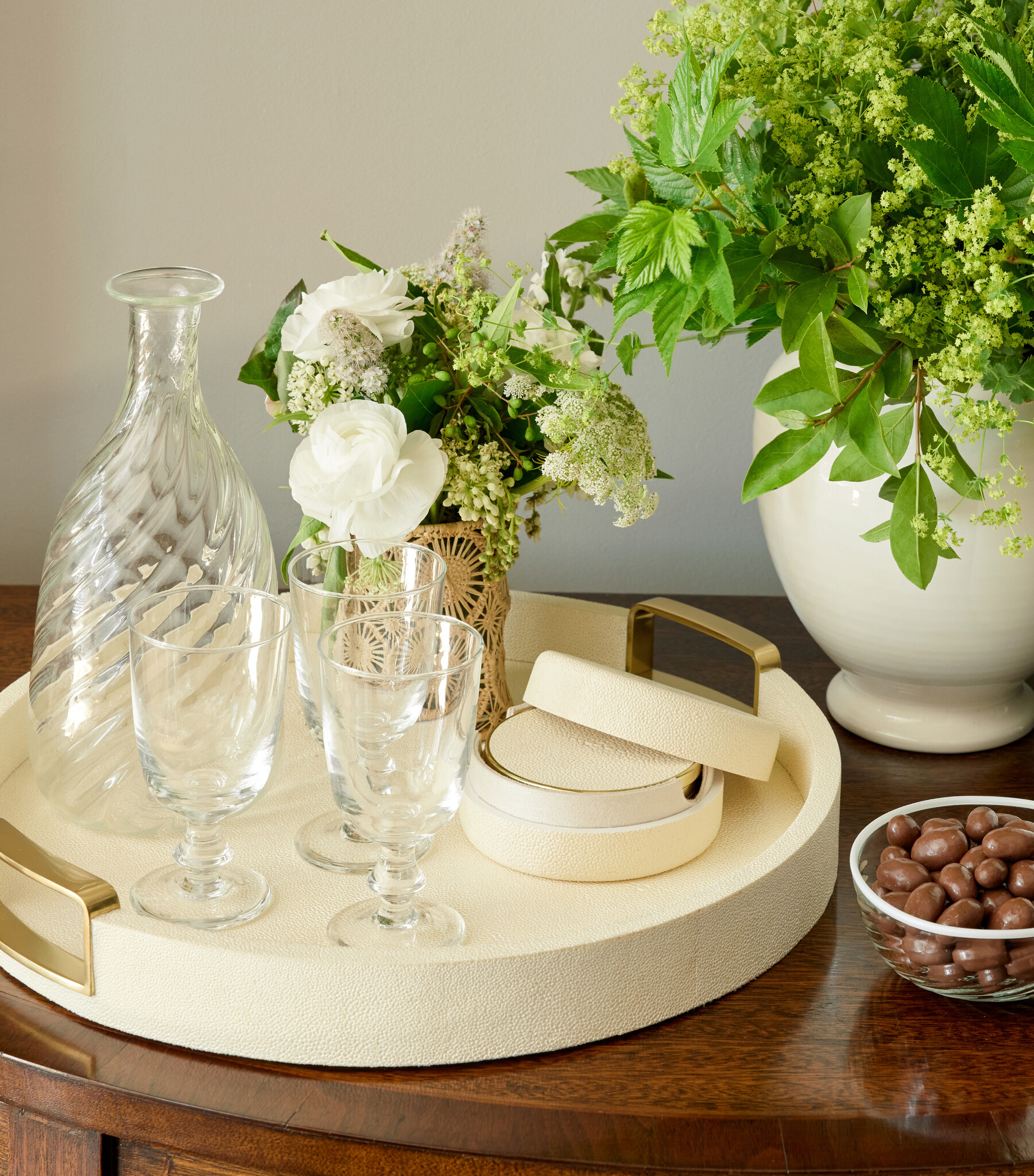 Set de 4 Dessous de Verre Shagreen Cream-2