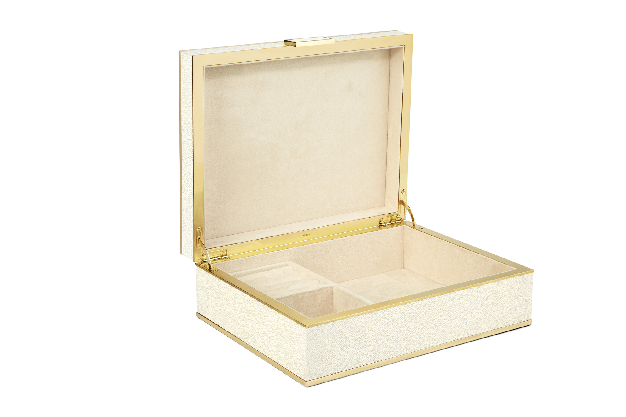 Classic Shagreen Boîte à Bijoux Cream Large-3