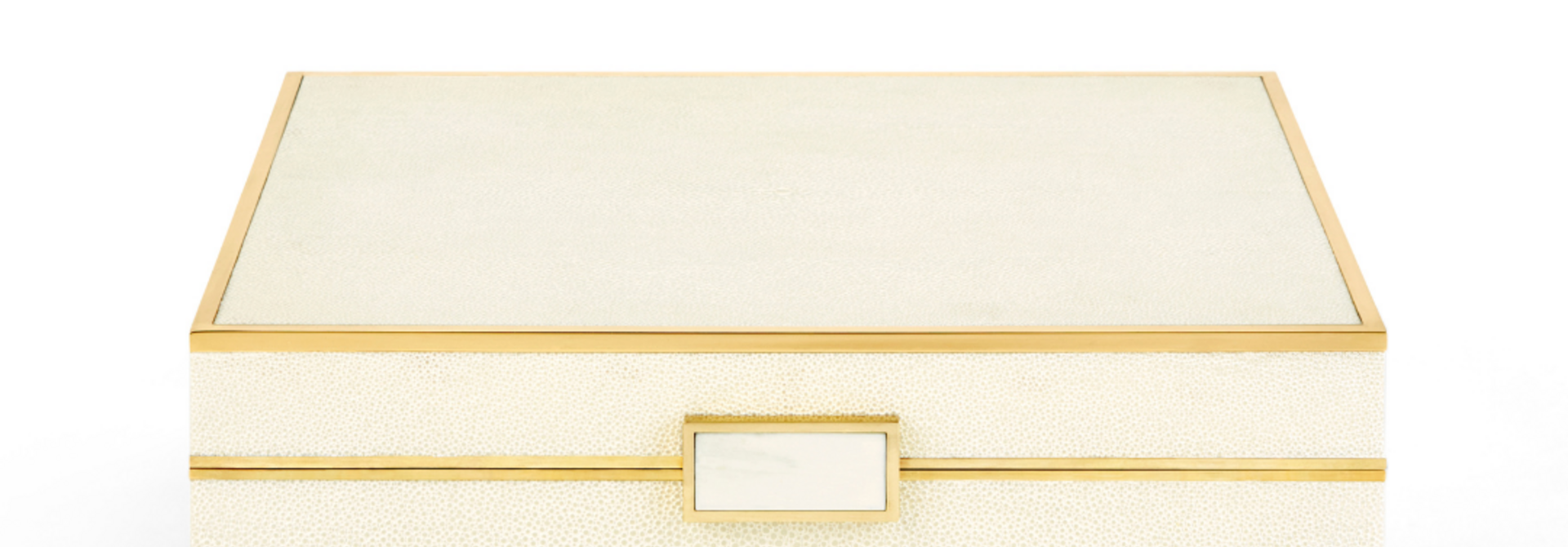 Classic Shagreen Boîte à Bijoux Cream Large