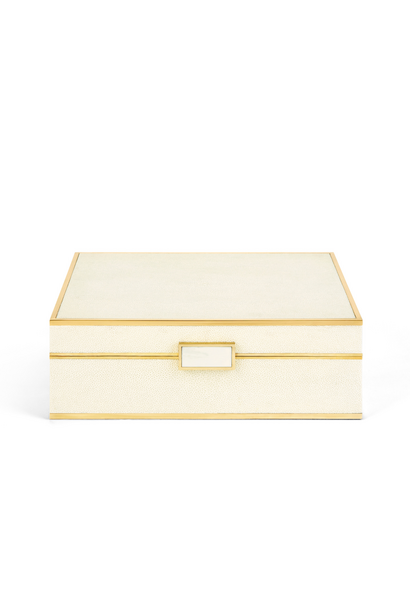 Classic Shagreen Boîte à Bijoux Cream Large