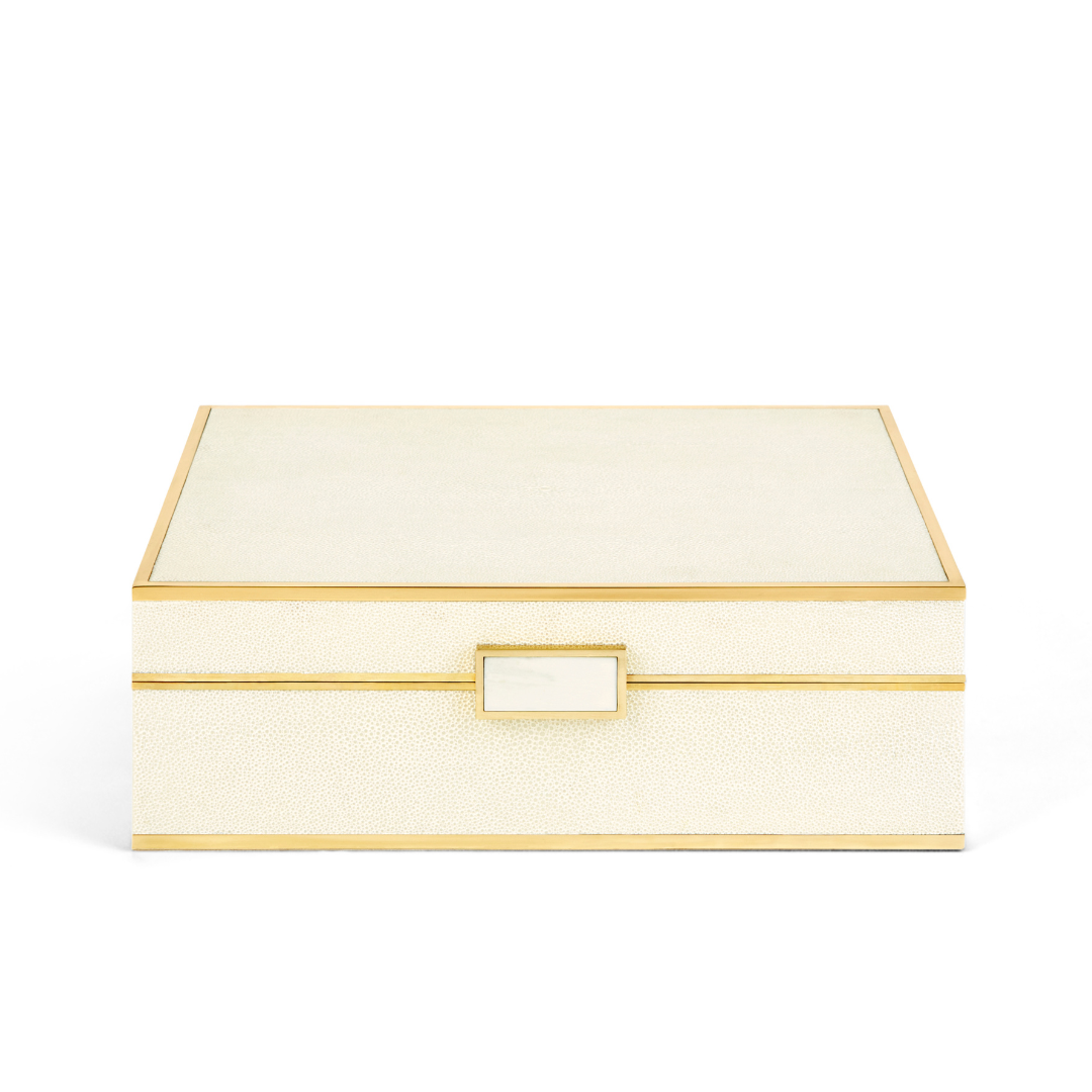 Classic Shagreen Boîte à Bijoux Cream Large-1