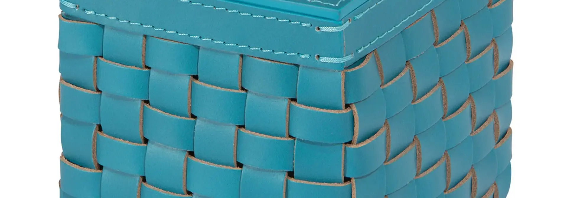 Square Tissue Holder Barcellona Outdoor Leather Turquoise