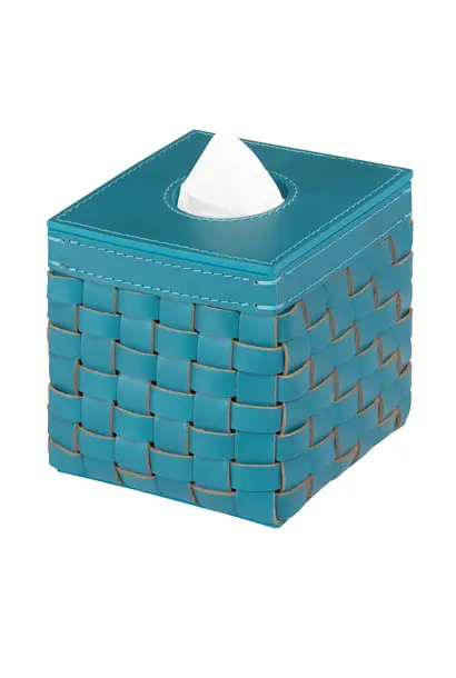 Square Tissue Holder Barcellona Outdoor Leather Turquoise