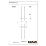 Dauby Dauby decoratief raambeslag "Pure Line type 1925+"  brons gepolijst  per stuk