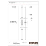 Dauby Dauby decoratief raambeslag "Pure Line T-vorm"  ruw brons gepolijst  per stuk