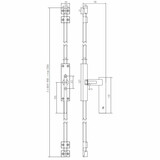 Dauby Dauby decoratief raambeslag "Pure Line type 2017"  ruw brons  per stuk