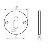 Dauby Dauby Pure Line sleutelrozet 50mm brons gepolijst  per stuk