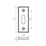 Dauby Dauby Pure Line sleutelrozet vierkant brons gepolijst  30X68Mm per stuk