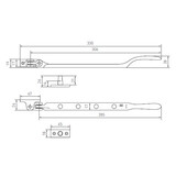 Dauby Dauby Pure Line raamstop verouderd ijzer - zwart 325mm per stuk