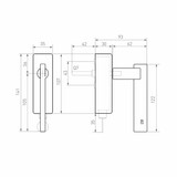 Dauby Dauby Pure Line raamklink type 2017 mat wit brons afsluitbaar per stuk