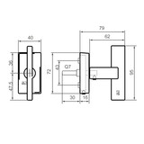 Dauby Dauby Pure Line raamklink type 2017 rechthoek ruw brons  per stuk