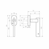 Dauby Dauby Pure Line raamklink type 2017  ruw metaal per stuk